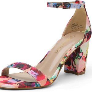 DREAM PAIRS Women's Chunk Low Heel Pump Sandals Size 9.5